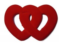 Srdce semiš dvojité 55x40cm červené